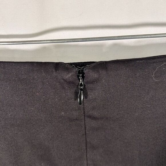 New Eric Casual Mini Skirt Women's 12 Solid Black Zip Back Short Cotton Blend - Picture 7 of 9